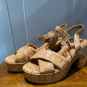 Kork heel wedges